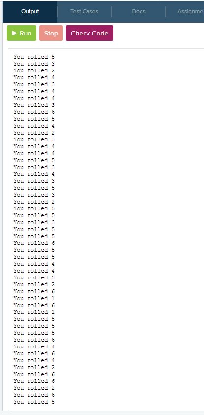Rolling Dice CodeHS 的图像结果