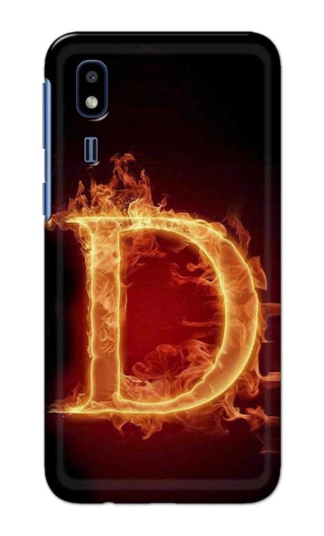 PalelaCases Name II Initial II Letter Alphabet D with Flame Printed ...