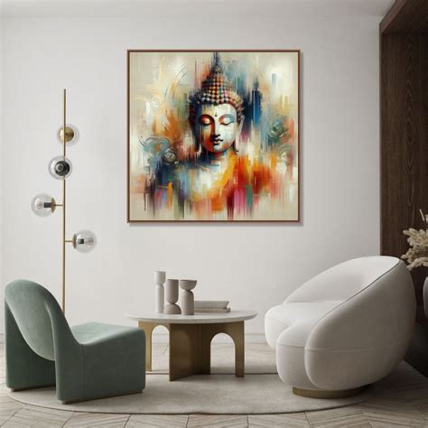 Plain Abstract of Lord Buddha | abstract buddha painting – CRAFTICO