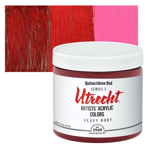 Utrecht Artists' Acrylic Paint - Quinacridone Red, Pint| Utrecht Art ...