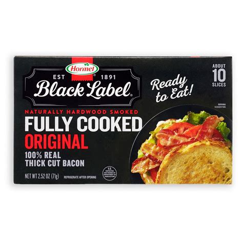 Hormel Black Label Fully Cooked Bacon, 2.5 Oz. - Walmart.com