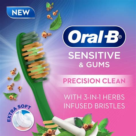 Oral-B Ultrathin Sensitive Herbs Infused Extra Soft Toothbrush, 3 Count ...