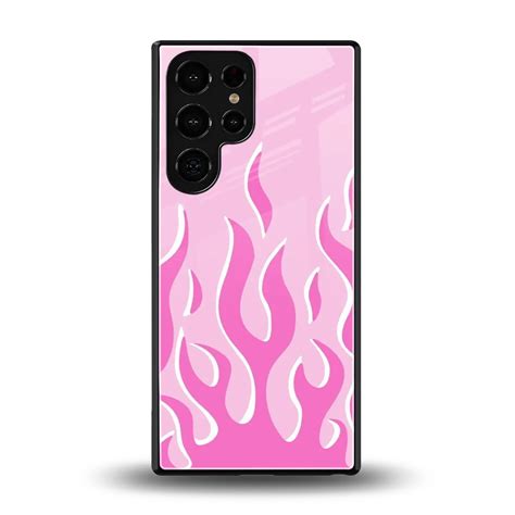 Y2K Retro Pink Flames Phone Case for Samsung Galaxy S25 Ultra | Glass ...