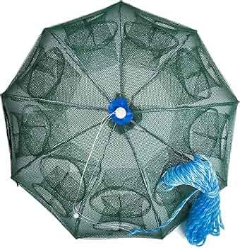 Proberos® 16 Holes Folded Fishing Net with Buoy Ring 6m Rope, Fishing ...