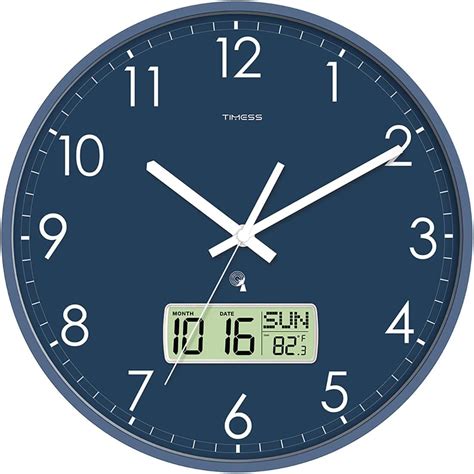 Amazon.com: TIMESS 14 inchs Atomic Wall Clock, Analog Digital Wall ...