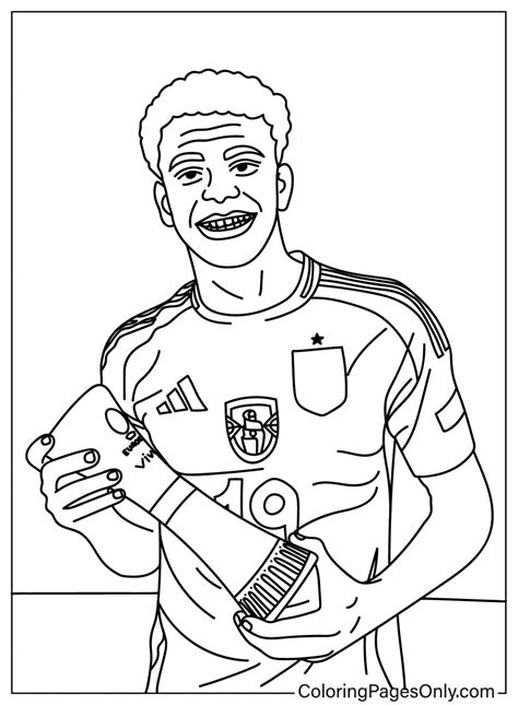 Lamine Yamal y la Eurocopa 2024 - Dibujos para colorear imprimir gratis