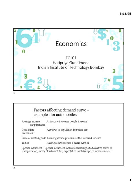 Economics EC101: Demand and Supply Factors Analysis - Studocu