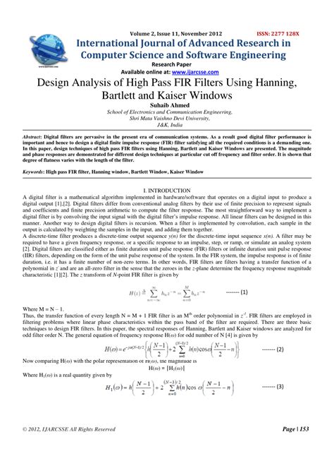 Filter Design Using Hanning Windows 的图像结果