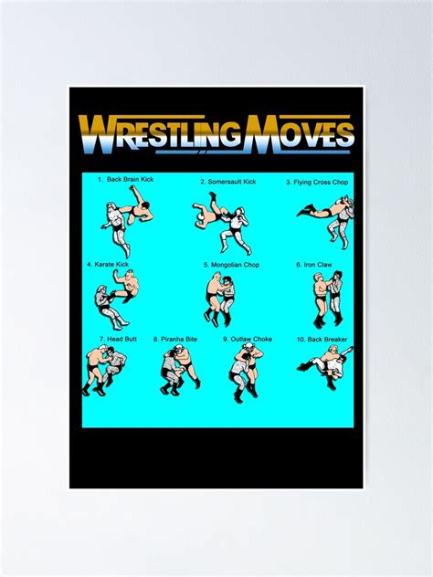 "Wrestling Moves" Poster for Sale by bcide | Redbubble