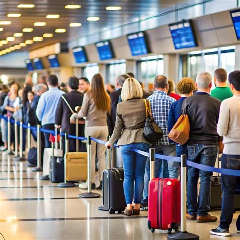 Passengers in airport check in queue | Premium AI-generated image