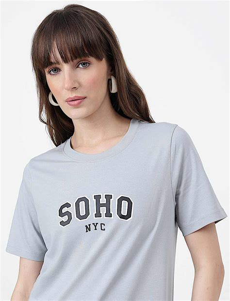 Buy Pure Cotton Typography Crew Neck T-Shirt at Marks & Spencer