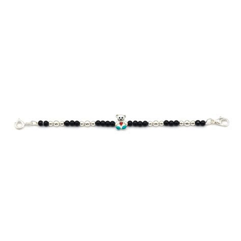925 Silver Teddy Bear Charm Bracelet for Kids | Children's Silver ...