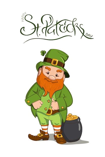 Glückliche St. Patricks-Tagesillustration. Handgezeichneter Kobold ...