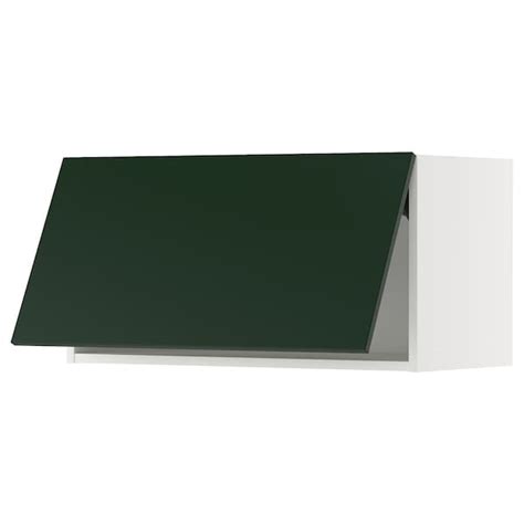 METOD wall cabinet horizontal, white/Havstorp deep green, 80x37x40 cm ...
