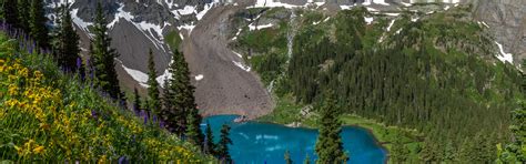 Download wallpaper trees, flowers, mountains, lake, Colorado, Colorado ...