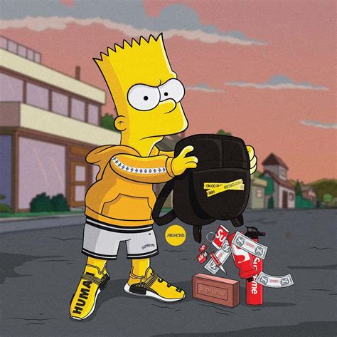 [100+] Cool Bart Simpson Supreme Wallpapers | Wallpapers.com