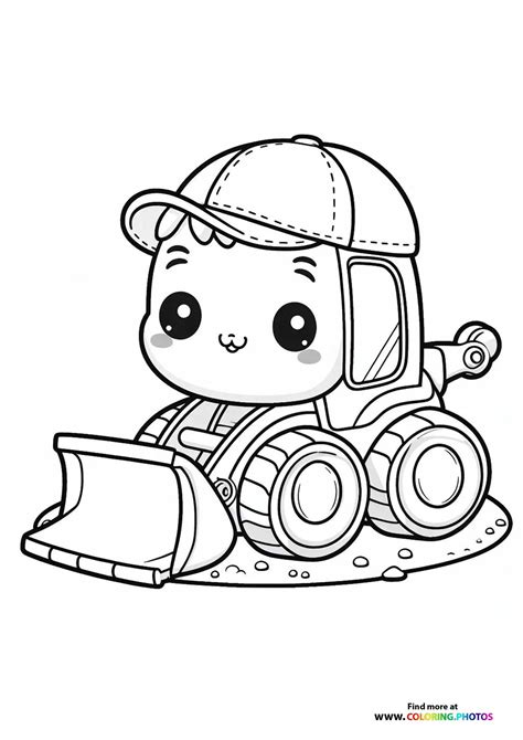 Cute little diggers - Coloring Pages for kids | Free print or download
