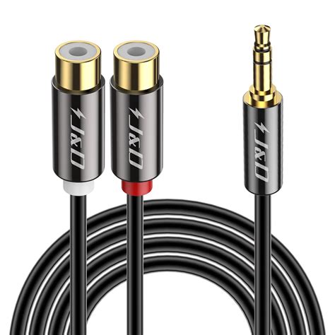 J&D 3,5 mm till 2 RCA-kabel, Guldpläterad Kopparskal Heavy Duty 3,5 mm ...