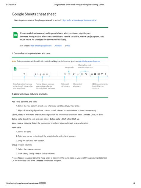 Image result for Google Sheets Quick Reference Guide
