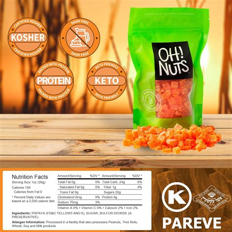 Buy Oh! Nuts Dried Diced Papaya | 2lb Bulk Bag Dehydrated Pawpaw Tree ...