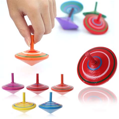 HBB-Rotating-Multicolour-Wooden-Spinning-Top-Kids-Toy-Traditional-Baby ...
