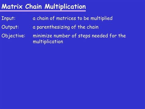 Image result for Matrix Chain Multiplication PPT
