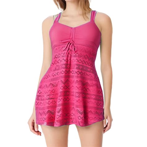 fheaev One Piece Swim Dress Swimsuits for Women Modest Swimdress Skirt ...