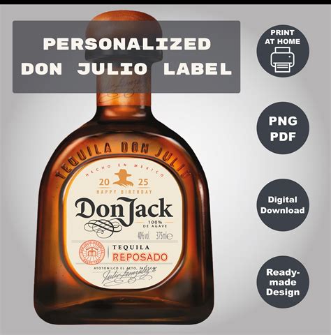 Printable Don Julio 375 Ml Label, Custom Reposado Tequila Label ...