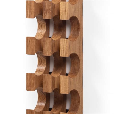 Wall Mounted Solid Wood Wine Bottle Rack // 9 Bottles (Silver Steel ...