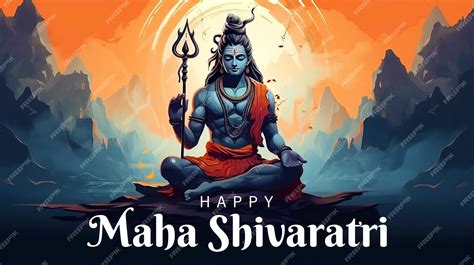Premium PSD | Psd editable maha shivaratri poster design with god siva ...
