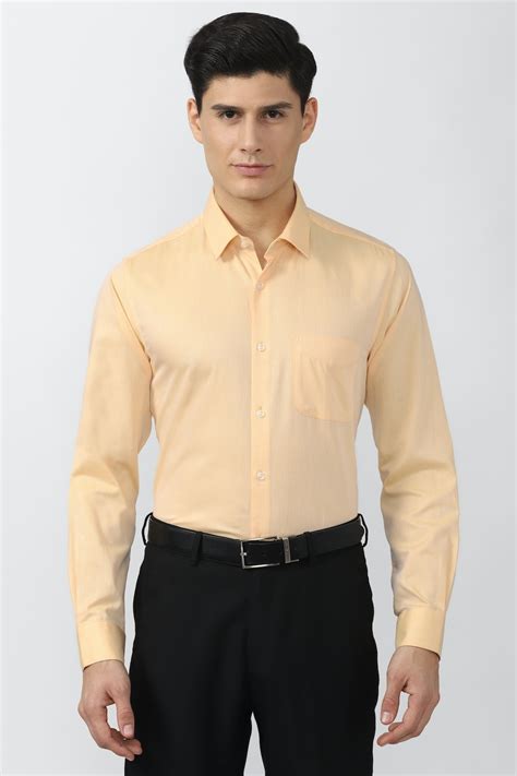 Buy Men Yellow Slim Fit Formal Full Sleeves Formal Shirt Online ...