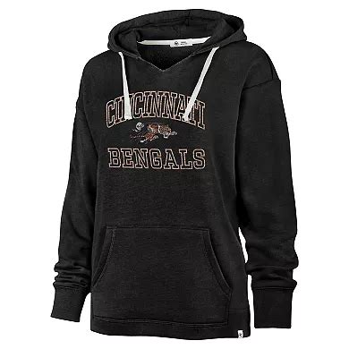 Women's '47 Black Cincinnati Bengals Clarity Kennedy Pullover Hoodie