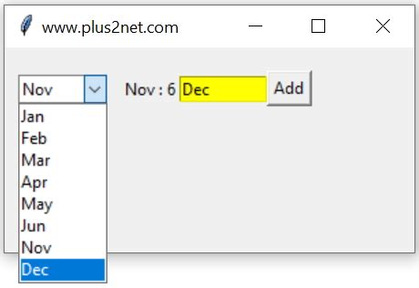 Image result for Combo Box Tkinter Python