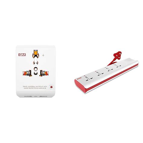 GM 3012 3 Pin Travel Universal Multi-Plug with Surge Protector ...