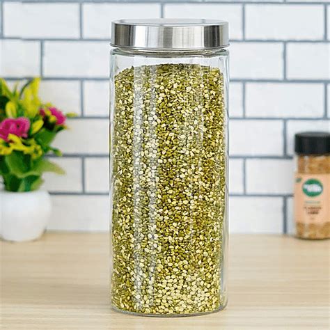 Buy Femora Kitchen Storage Jar - Clear Glass, For Keeping Grains ...