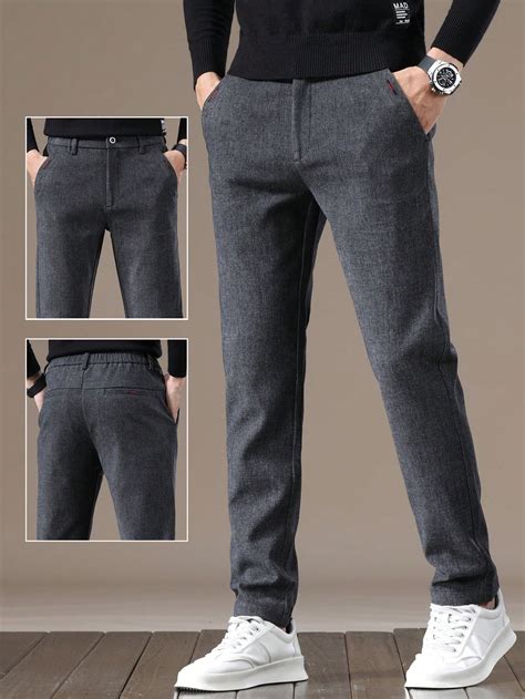 Men's Elastic Waist Casual Straight Leg Pants | SHEIN USA
