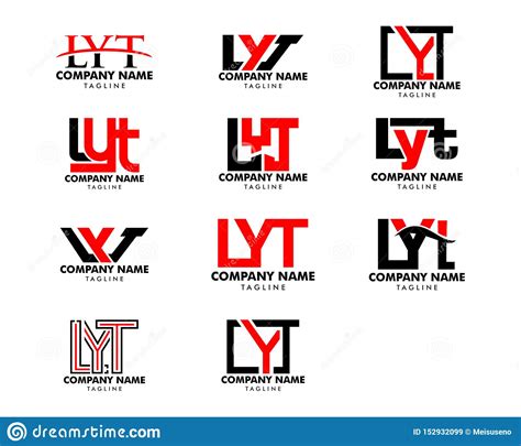 Set of Initial Letter LYT Logo Template Design Stock Vector ...