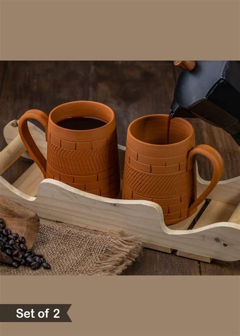 Get Etched Terracotta Cone Coffee Mugs at ₹ 700 | LBB Shop