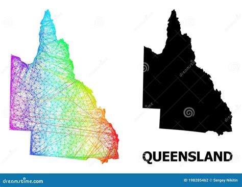 Network Map of Australian Queensland with Rainbow Colored Gradient Stock Vector - Illustration ...