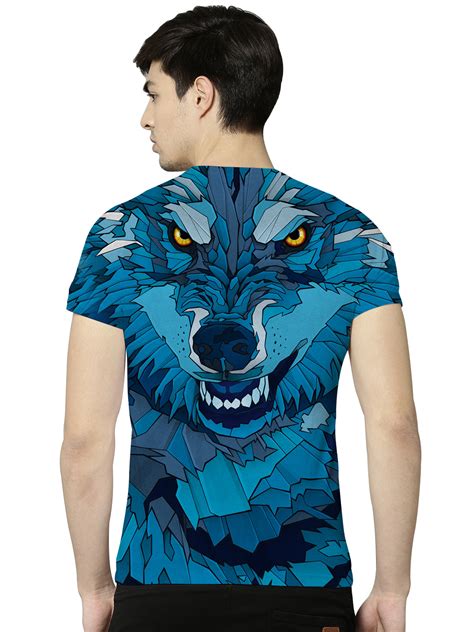 Psychedelic Trippy Animal Wolf Allover Printed Sublimation T-Shirt ...