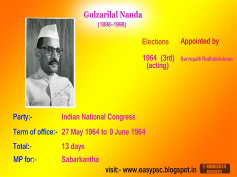 Prime Minister of India - 3 (acting)