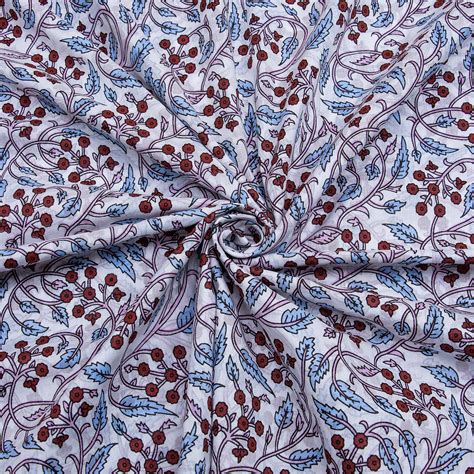 Block Printed Soft Cotton Fabric Material Online at Dmaasa