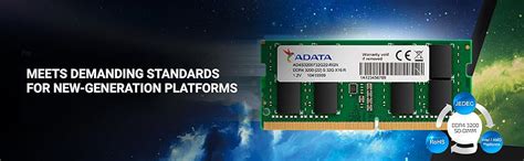 ADATA 32GB ( 1 * 32 GB) DDR4 3200 MHz U-DIMM Laptop Memory RAM ...
