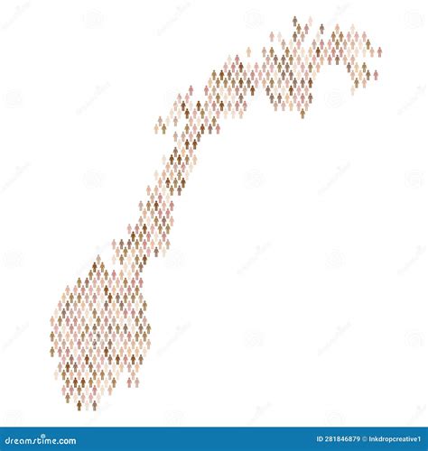 Norway Population Infographic. Map Made from Stick Figure People Stock Vector - Illustration of ...
