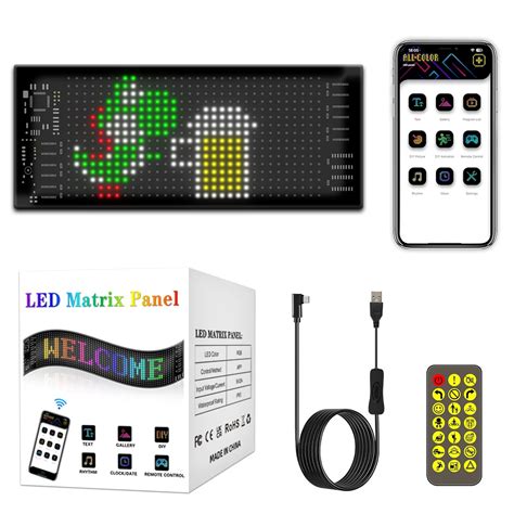Miootly Car Sign Programmable Scrolling Display 7"x3" USB 5V Flexible ...