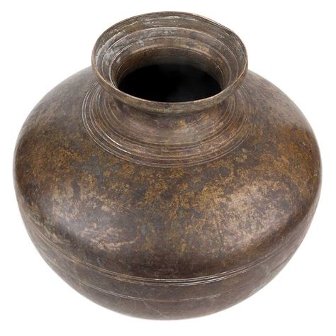 Brass Water Pot Round Bulging Body For Worship