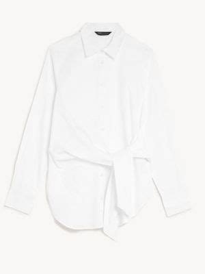 Buy Marks & Spencer Pure Cotton Collared Knot Shirt Online