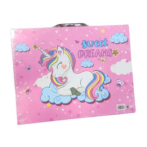 GIGGLES WORLD® Pack of 49 Pcs Unicorn Theme Colouring Briefcase ...