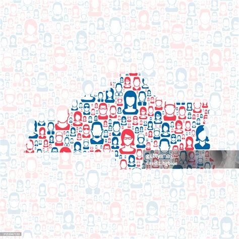 Carson City County Nevada Map With Blue And Red People High-Res Vector ...