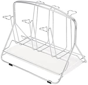 Delcasa Dc1690 6 Pcs Chrome finish Glass Rack With Tray Glass Drainer ...